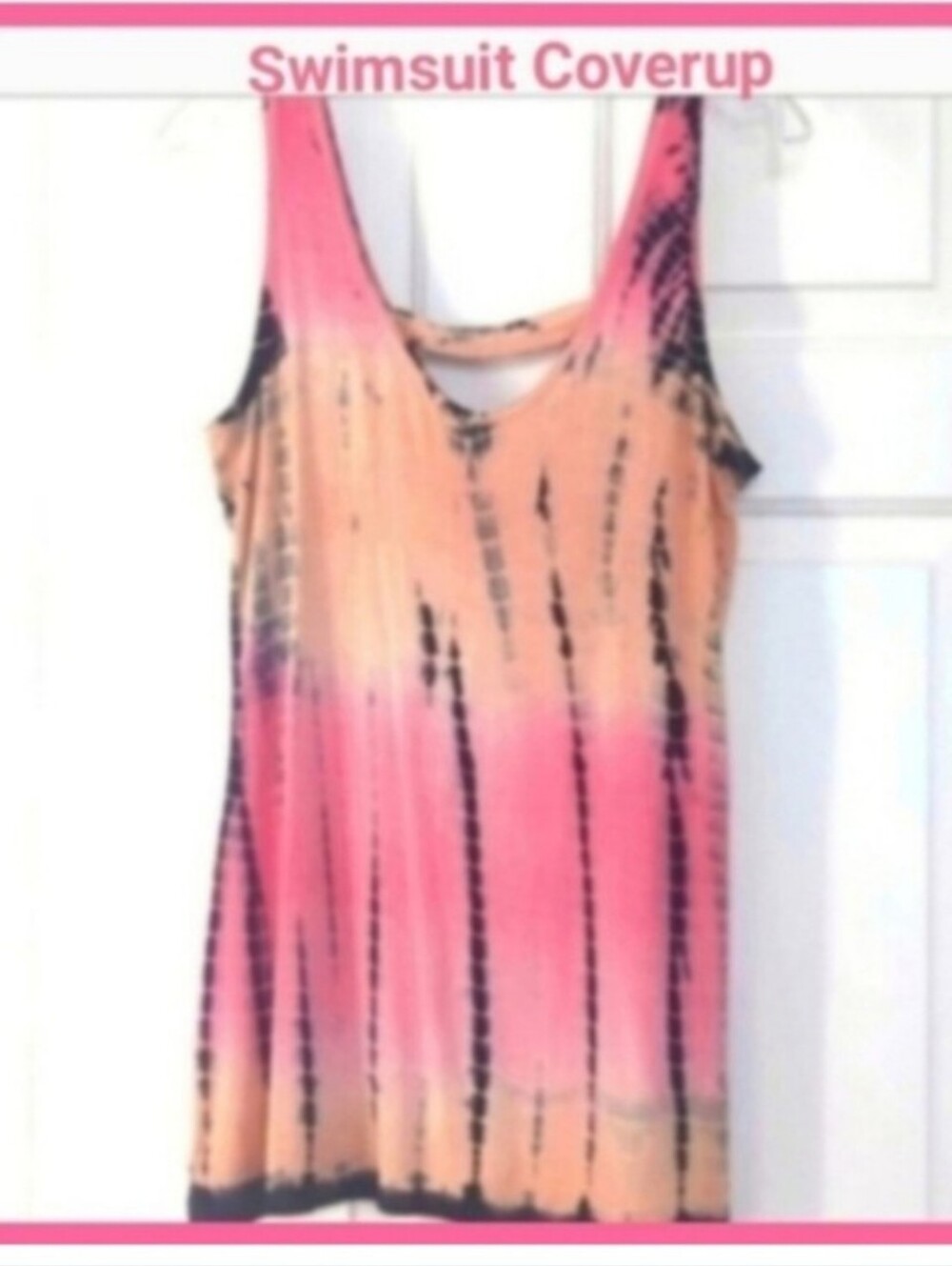 Pink & Peach Tunic Tank Top Medium Swimsuit Cover-up Festival - Picture 10 of 10